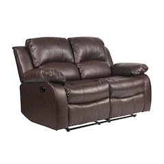 Cranley Faux Leather Double Reclining Loveseat in Black