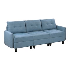 Garren Textured Sofa in Blue