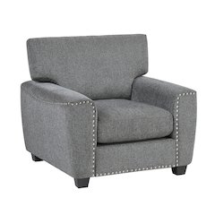 Isabel Chenille Chair in Dark Gray