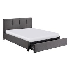 Aitana Textured Eastern King Platform Bed in Graphite