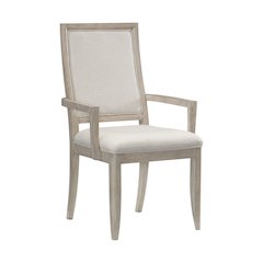 Mckewen Wood Dining Room Arm Chair, set of 2 in White gray