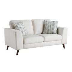 Broadway Chenille Love Seat in Silver Cloud