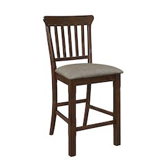 Schleiger Wood Counter Height Dining Room Chair, Set of 2 in Brown
