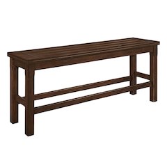 Schleiger Wood Counter Height Dining Room Bench in Dark brown