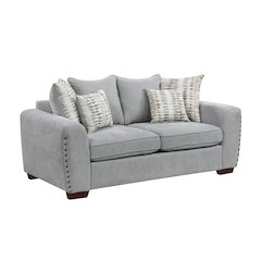 Hume Chenille 2pc Set: Sofa, Loveseat in Gray