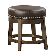 Westby Solid Wood 18" Round Swivel Stool, Set of 2 in Brown