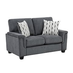 Chelsea Chenille 2pc Set: Sofa, Loveseat in Dark Gray
