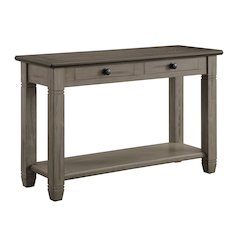 Granby Pine Sofa Table in 2-Tone Finish (Coffee and Antique Gray)