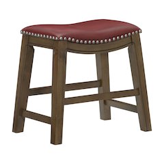 Ordway Solid Wood 18" Height Saddle Stool in Red