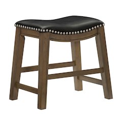 Ordway Solid Wood 18" Height Saddle Stool in Black