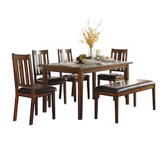 Delmar Asian Hardwood 6-Piece Pack Dinette Set in Espresso