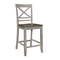 Brightleaf Wood Counter Height Chair, set of 2 in Brown and Light Gray