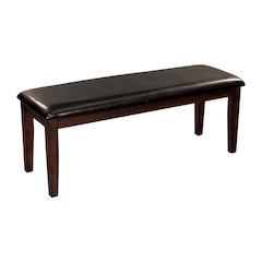 Mantello Wood Dining Room Bench in Dark brown