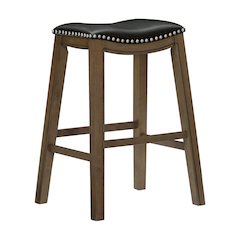 Ordway Solid Wood 29" Height Saddle Stool in Black