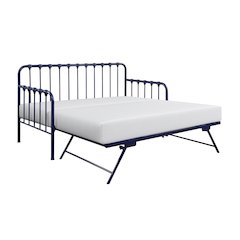 Constance Metal Metal Daybed with Trundle in Navy Blue