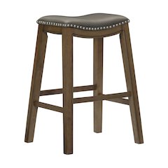 Ordway Solid Wood 29" Height Saddle Stool in Gray