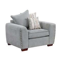Hume Chenille 2pc Set: Sofa, Loveseat, Chair in Gray