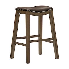 Ordway Solid Wood 29" Height Saddle Stool in Brown
