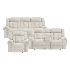 Nutmeg Chenille 3pc Set: Sofa, Loveseat, Chair in Beige
