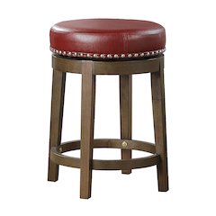 Westby Solid Wood 24" Round Swivel Stool, Set of 2 in Red