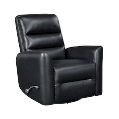 Dimitri Faux Leather Swivel Glider Reclining Chair in Black