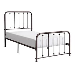 Larkspur Metal Twin Metal Platform Bed in Dark Bronze