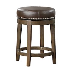 Westby Solid Wood 24" Round Swivel Stool, Set of 2 in Brown