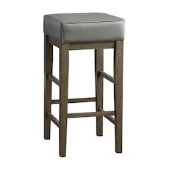 Pittsville Solid Wood 29" Height Square Stool, Set of 2 in Gray