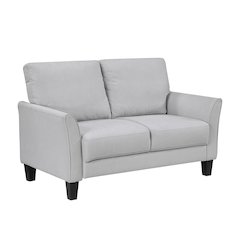 Aliana Textured Love Seat in Gray
