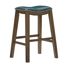 Ordway Solid Wood 29" Height Saddle Stool in Green