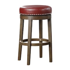 Westby Solid Wood 29" Round Swivel Stool, Set of 2 in Red