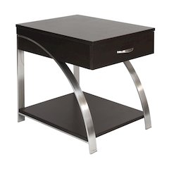 Tioga Engineered Wood End Table with Lift-Top and Storage in Espresso