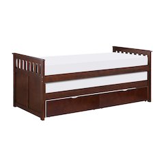 Rowe Pine Twin/Twin Bed with Twin Trundle in Dark Cherry
