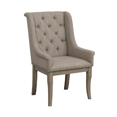 Vermillion Wood Dining Room Arm Chair, set of 2 in Cream