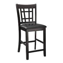 Junipero Faux leather Counter Height Dining Chair, set of 2 in Black