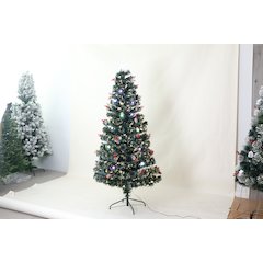 Green Frosted Christmas Tree - Multicolor Cones