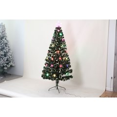 Green Christmas Tree with Star - Multicolor Lights