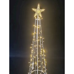 LED Metal Decorative Tree with Top Star - Warm White