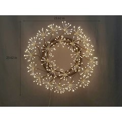 24in LED Christmas Wreath Brown Indoor Hanging Holiday Decor