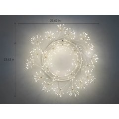 24in LED Christmas Wreath White Indoor Hanging Holiday Decor