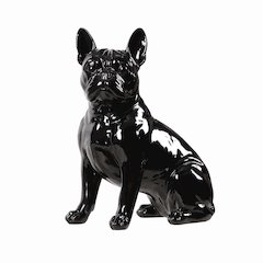 10" H French Bulldog Statue in Black Home Decor Indoor Use Only