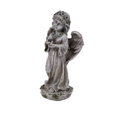 Angel Child Standing Holding Bird
