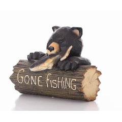 Bear W/A Gone Fishing Sign