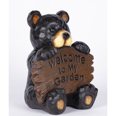 Bear Cub Holding Welcome Sign