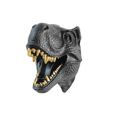 Dinosaur Head Sculpture Black Color Wall Mounted Ornament
