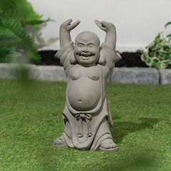 Grey Buddha W/Hands Up