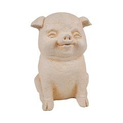 Serene Oinker Classic Curled Sitting Pig Statue