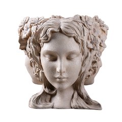 Lady Head Bust Flower Planter Plant Pot