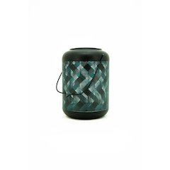 9In Solar Black And Blue Wave Metal Lantern with Ww LED