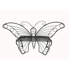 Antique Black Metal Butterfly Bench